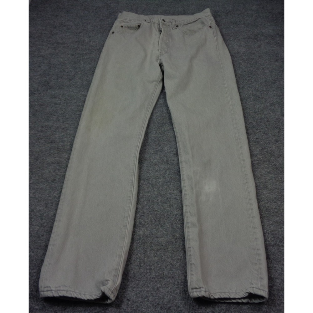 Vtg Levis Jeans Men 30x31 Gray 80's 501 Button Fly Classic Straight Tag 32x32